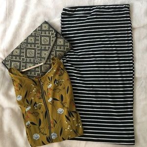 Urban Outfitters Fitted Stretch Striped Skirt